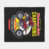 Name Yearモトクロスレトロチャンピオンズライダーの追加 フリースブランケット (正面(横))