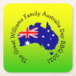 Name Year Australia Day BBQの追加 スクエアペーパーコースター