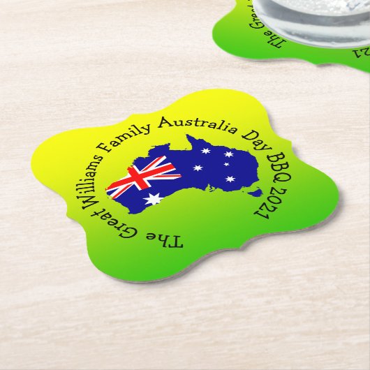 Name Year Australia Day BBQの追加 ペーパーコースター (アングル)