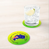Name Year Australia Day BBQの追加 ラウンドペーパーコースター (インサイチュ)