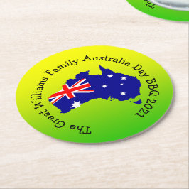 Name Year Australia Day BBQの追加 ラウンドペーパーコースター