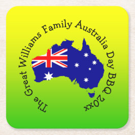 Name Year Australia Day BBQ Squareを追加 スクエアペーパーコースター