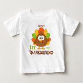 Name Year First Thanksgivingホワイト ベビーTシャツ (正面)