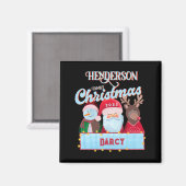 Name Year Matching Santa Family Christmas T Shirt マグネット (正面/裏面)