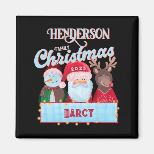 Name Year Matching Santa Family Christmas T Shirt マグネット (正面)