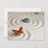 Name || Zen Garden Orange Monarch Butterfly Frame ノートカード (裏面)