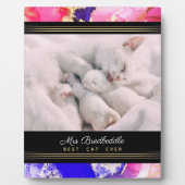 Named 最高の Cat Ever  Pink抽象芸術 フォトプラーク (正面)