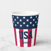 Named Stars and Stripes赤白青 紙コップ (正面)