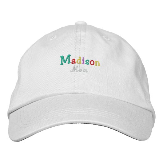 Namedrop Nation_Madison Mom-数々のcolored 刺繍入りキャップ (正面)