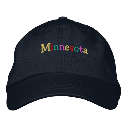 Namedrop Nation_Minnesota-数々のcolored 刺繍入りキャップ (正面)