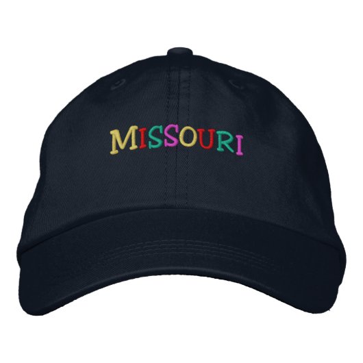 Namedrop Nation_Missouri-数々のcolored 刺繍入りキャップ (正面)