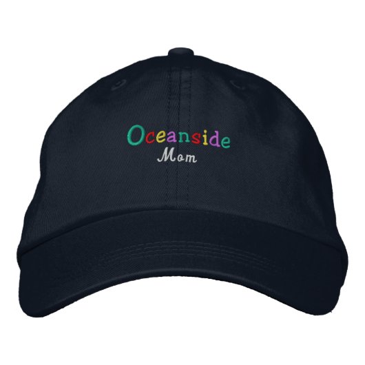 Namedrop Nation_Oceanside Mom-数々のcolored 刺繍入りキャップ (正面)