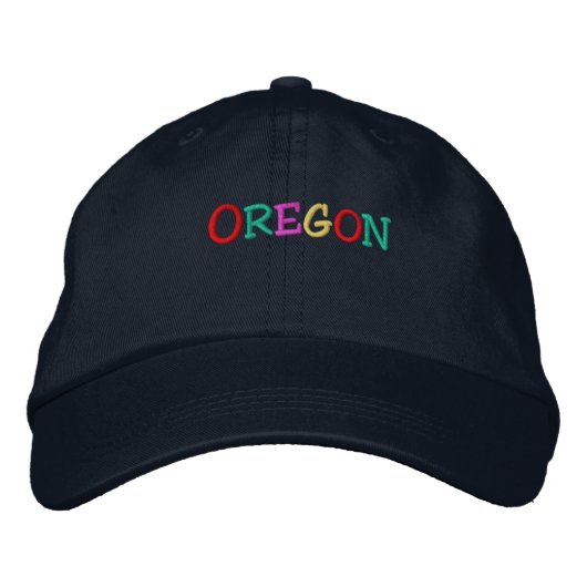 Namedrop Nation_Oregon-数々のcolored 刺繍入りキャップ (正面)