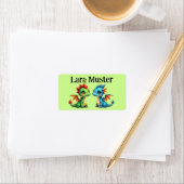 Namensaufkleber eckig - Babydrachen grün ラベル (インサイチュ)