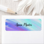 Namensaufkleber - eckig Farbverlauf - lila türkis ラベル (インサイチュ)