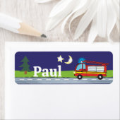 Namensaufkleber eckig - Feuerwehr Nacht ラベル (インサイチュ)