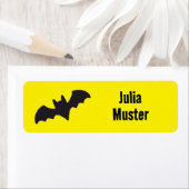 Namensaufkleber eckig - Fledermaus gelb schwarz ラベル (インサイチュ)