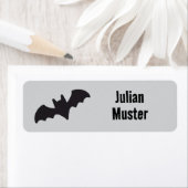 Namensaufkleber eckig - Fledermaus grau schwarz ラベル (インサイチュ)