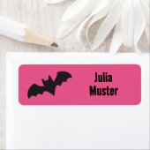 Namensaufkleber eckig - Fledermaus pink schwarz ラベル (インサイチュ)