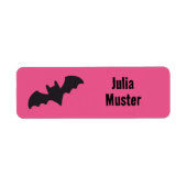 Namensaufkleber eckig - Fledermaus pink schwarz ラベル (正面)