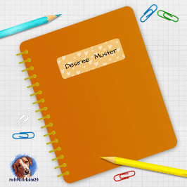 Namensaufkleber eckig - Herzchen gelb ラベル