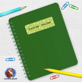 Namensaufkleber eckig - Herzchen grün ラベル