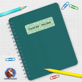 Namensaufkleber eckig - Herzchen mint grün ラベル