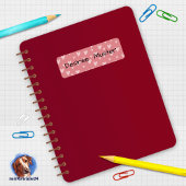 Namensaufkleber eckig - Herzchen rot ラベル