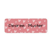 Namensaufkleber eckig - Herzchen rot ラベル (正面)