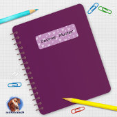 Namensaufkleber eckig - Herzchen violett ラベル