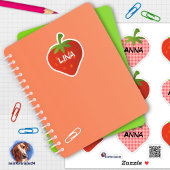 Namensaufkleber Erdbeere | 9 Kontur - Aufkleber シール