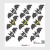 Namensaufkleber Fledermaus | 9 Kontur - シール (シート)