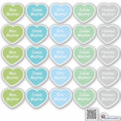 Namensaufkleber Kleine Herzen 1 | Form - Aufkleber シール (正面)
