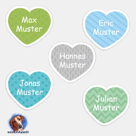 Namensaufkleber Kleine Herzen 1 | Form - Aufkleber シール