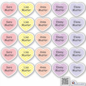 Namensaufkleber Kleine Herzen 2 | Form - Aufkleber シール (正面)