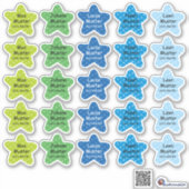 Namensaufkleber Kleine Sterne 2 | Form - Aufkleber シール (正面)