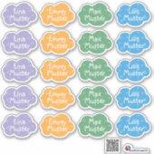 Namensaufkleber Kleine Wolken Schneestern | Form - シール (正面)