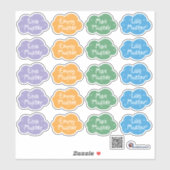 Namensaufkleber Kleine Wolken Schneestern | Form - シール (シート)