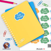 Namensaufkleber Kleine Wolken Schneestern | Form - シール