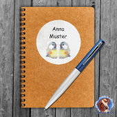 Namensaufkleber -  Kohlmeise Aquarell |  ラウンドシール