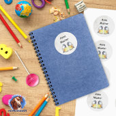 Namensaufkleber -  Kohlmeise Aquarell |  ラウンドシール