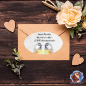 Namensaufkleber -  Kohlmeise Aquarell |  ラウンドシール