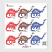 Namensaufkleber Langhals Dino 2 | Form - Aufkleber シール (シート)