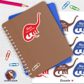 Namensaufkleber Langhals Dino 2 | Form - Aufkleber シール