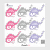 Namensaufkleber Langhals Dino 3 | Form - Aufkleber シール (シート)