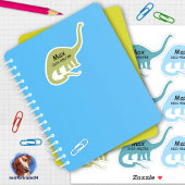 Namensaufkleber Langhals Dino | Kontur - Aufkleber シール