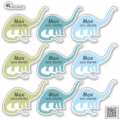 Namensaufkleber Langhals Dino | Kontur - Aufkleber シール (正面)