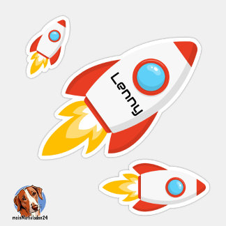 Namensaufkleber Rakete | Form - Aufkleber シール