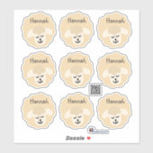 Namensaufkleber Schäfchen - beige | 9 Form - シール (シート)