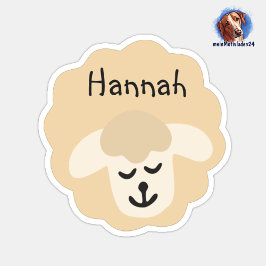 Namensaufkleber Schäfchen - beige | 9 Form -  シール